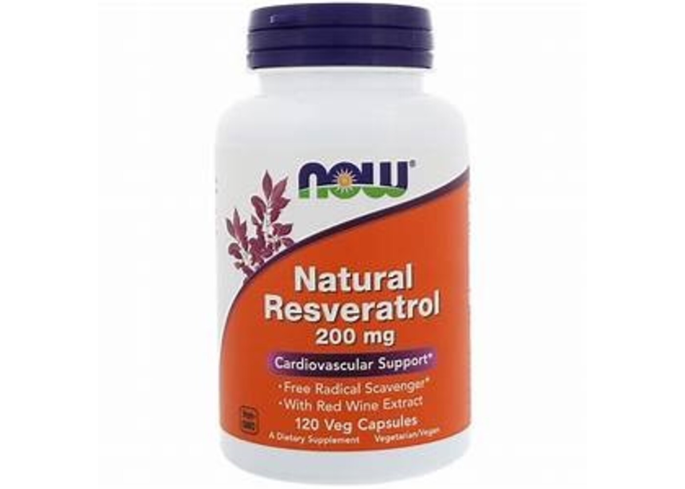 Now Foods Natural Resveratrol, 200 mg, 120 Veg Capsules