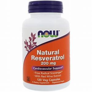 Now Foods Natural Resveratrol, 200 mg, 120 Veg Capsules