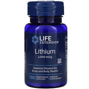 Life Extension Lithium, 1,000 mcg, 100 Vegetarian Capsules