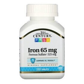 21st Century Iron, 65 mg, 120 Tablets