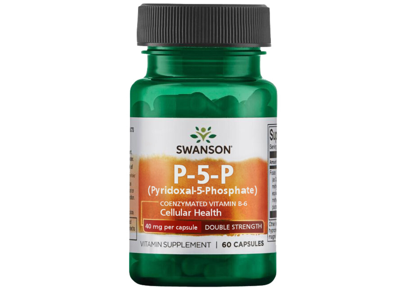 Swanson P-5-P (Pyridoxal-5-Phosphate) Coenzymated Vitamin B-6, 40 mg 60 Caps