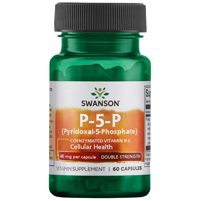 Swanson P-5-P (Pyridoxal-5-Phosphate) Coenzymated Vitamin B-6, 40 mg 60 Caps