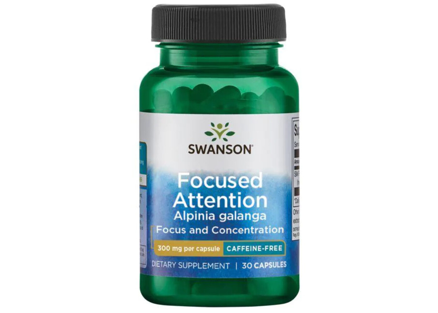 Swanson Focused Attention Alpinia Galanga - Caffeine-Free, 300 mg 30 Caps