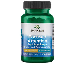 Swanson Focused Attention Alpinia Galanga - Caffeine-Free, 300 mg 30 Caps