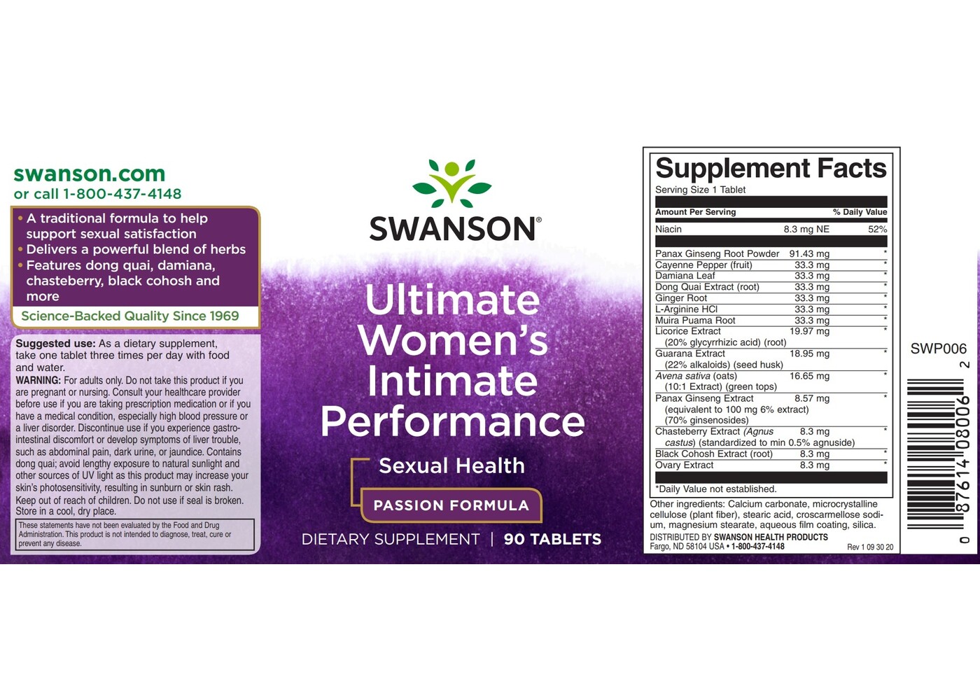 Swanson Ultimate Women's Intimate Performance, 90 Tabs