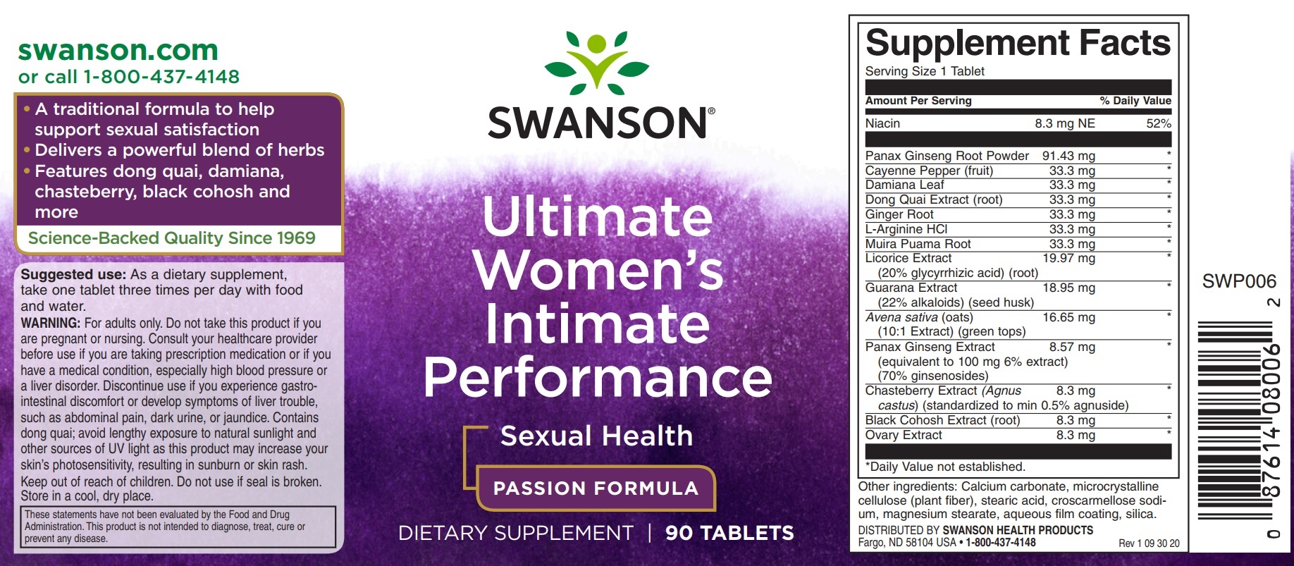 Swanson Ultimate Women's Intimate Performance, 90 Tabs