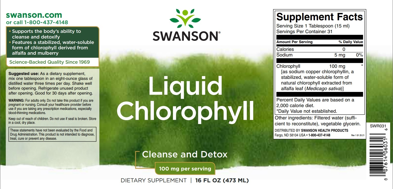 Swanson Liquid Chlorophyll, 16 fl oz (473 ml) Liquid