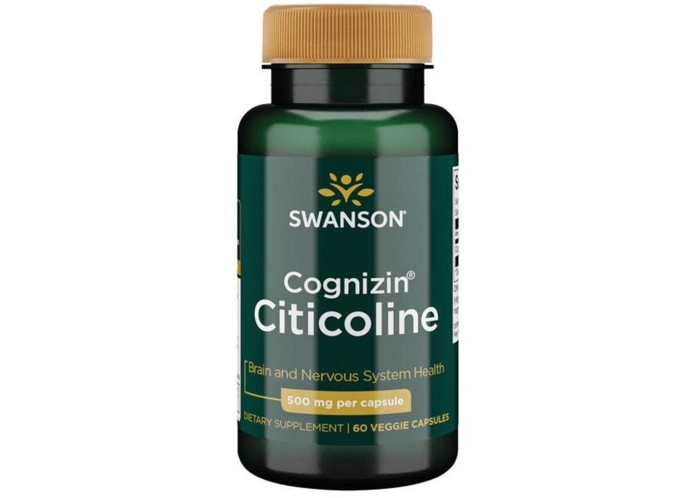Swanson Cognizin Citicoline, 500 mg, 60 Veg Caps