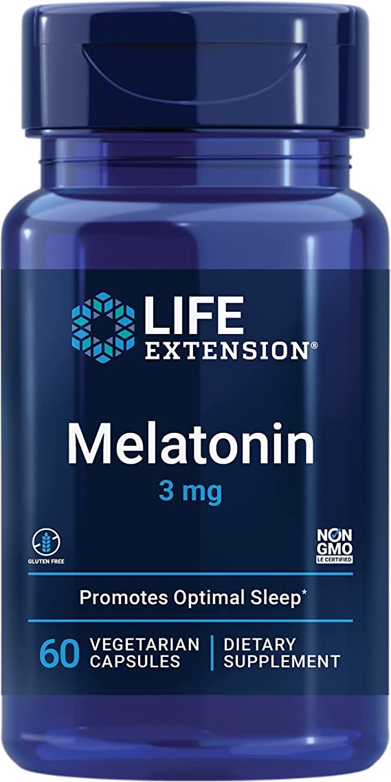 Life Extension Melatonin, 3 mg, 60 Vegetarian Capsules