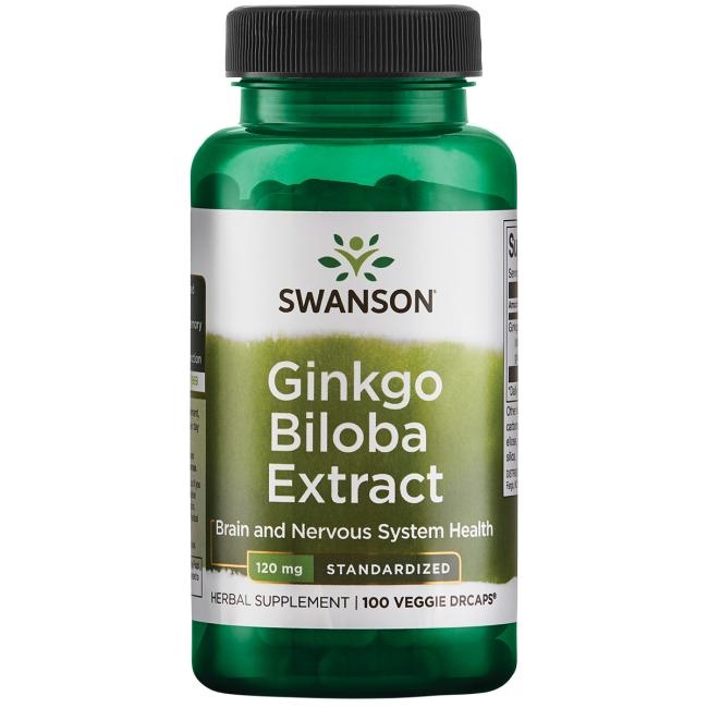 Swanson Delayed-Release Standardized Ginkgo, 120 mg ,100 Veg DR caps