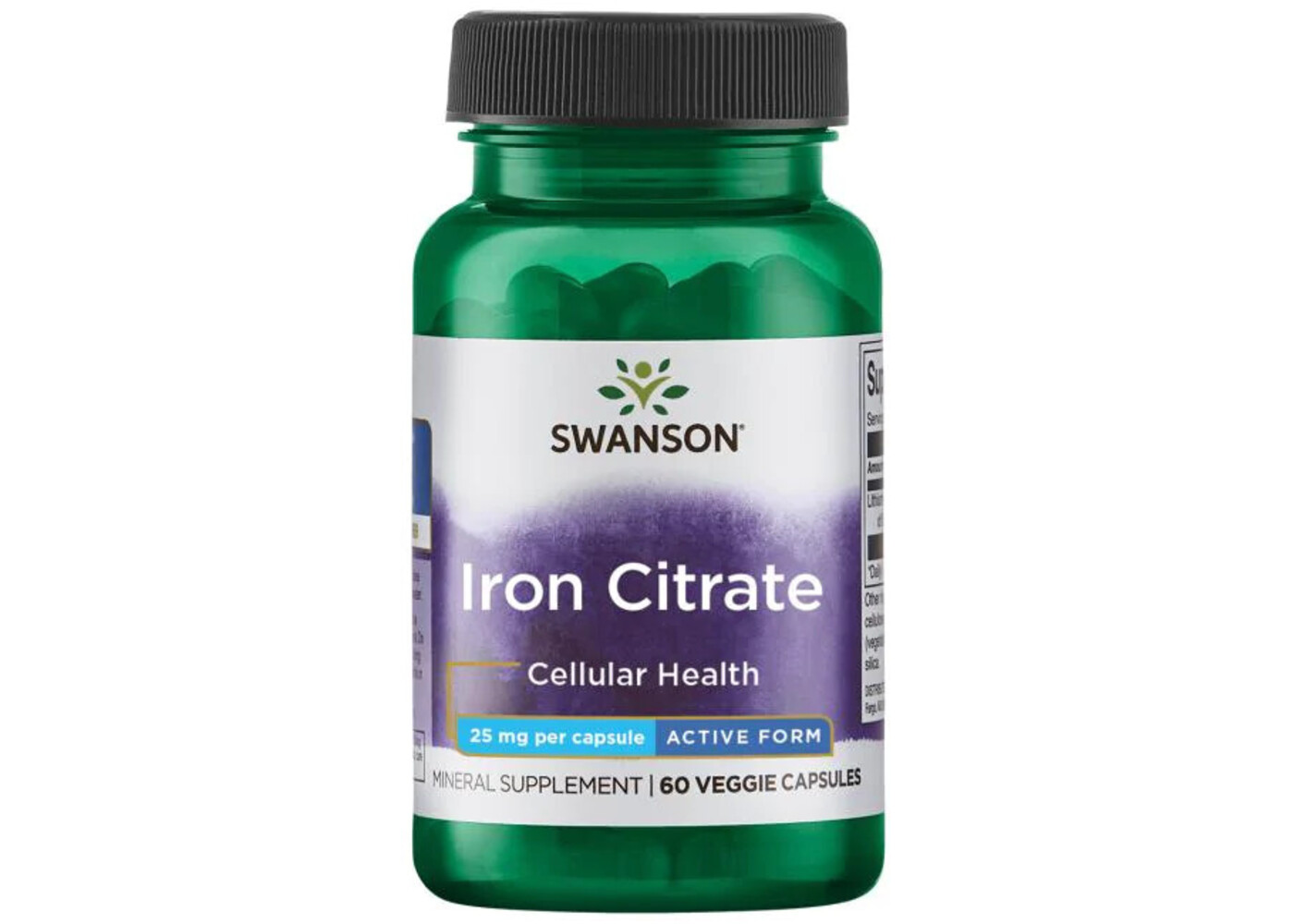 Swanson Iron Citrate, 25 mg, 60 Veg Caps