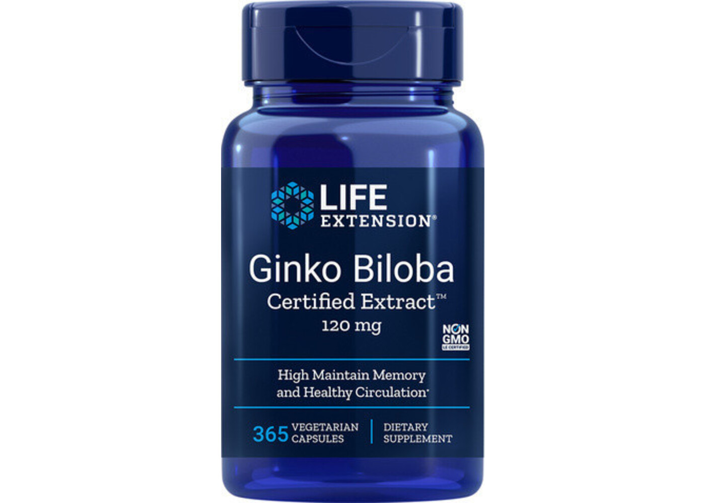 Life Extension Ginkgo Biloba Certified Extract™, 120 mg, 365 vegetarian capsules