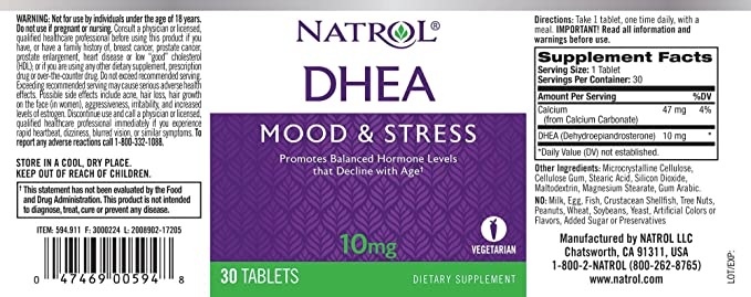 Natrol Acquista DHEA, 10 mg, 30 compresse