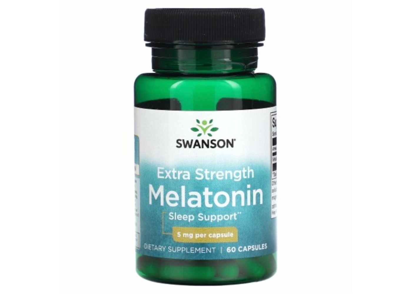 Swanson 3 PACK Melatonin 5 mg, 60 vege caps (180 capsules)