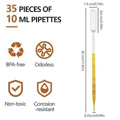 Rexar Plastic Transfer Pipettes – 10 ml (35 pcs)