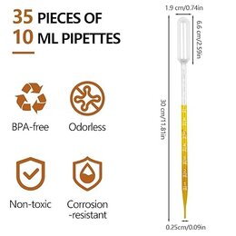 Rexar Plastic Transfer Pipettes – 10 ml (35 pcs)