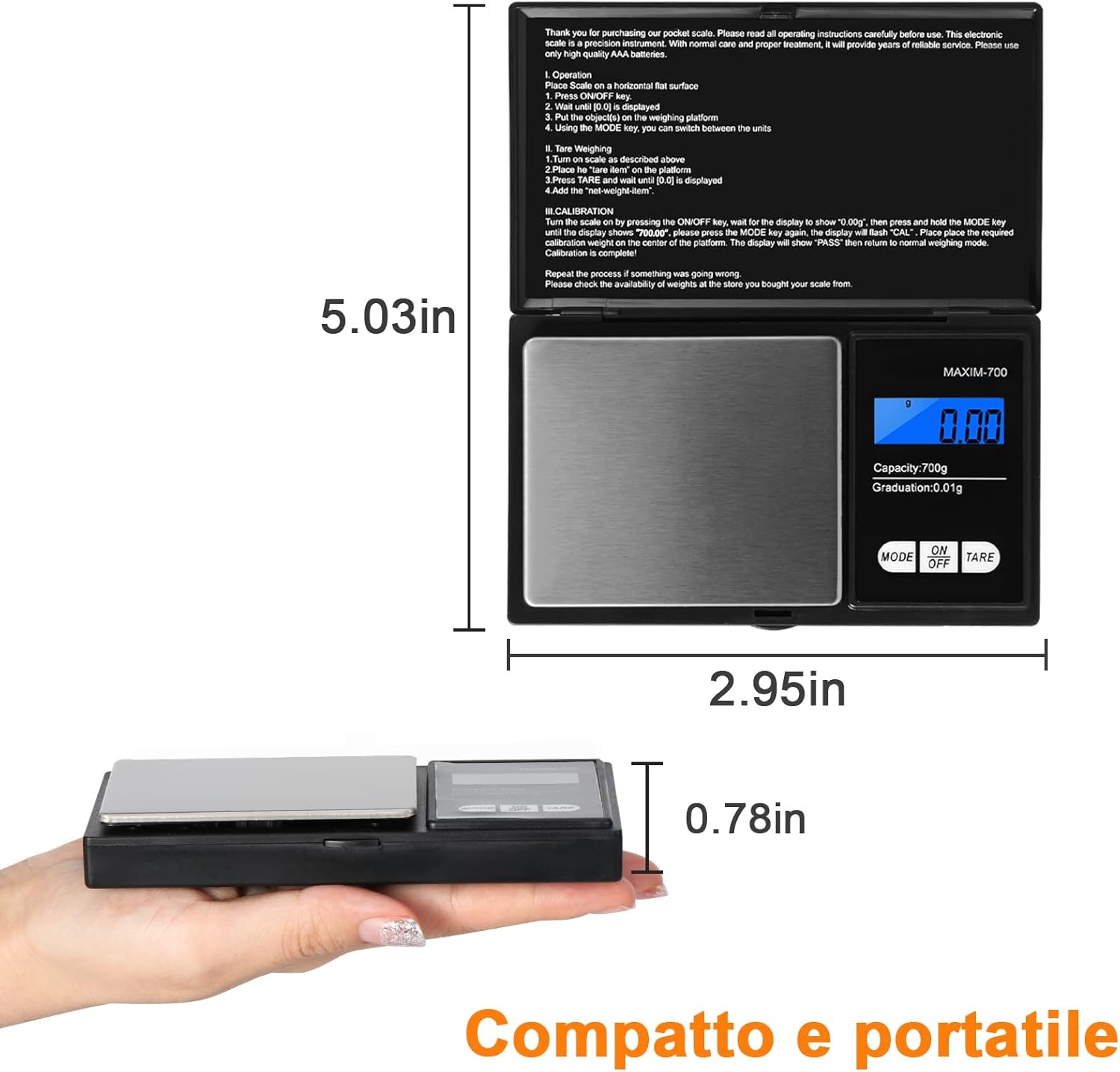 Rexar Digital Precision Scale – 0.01 g Laboratory Scale