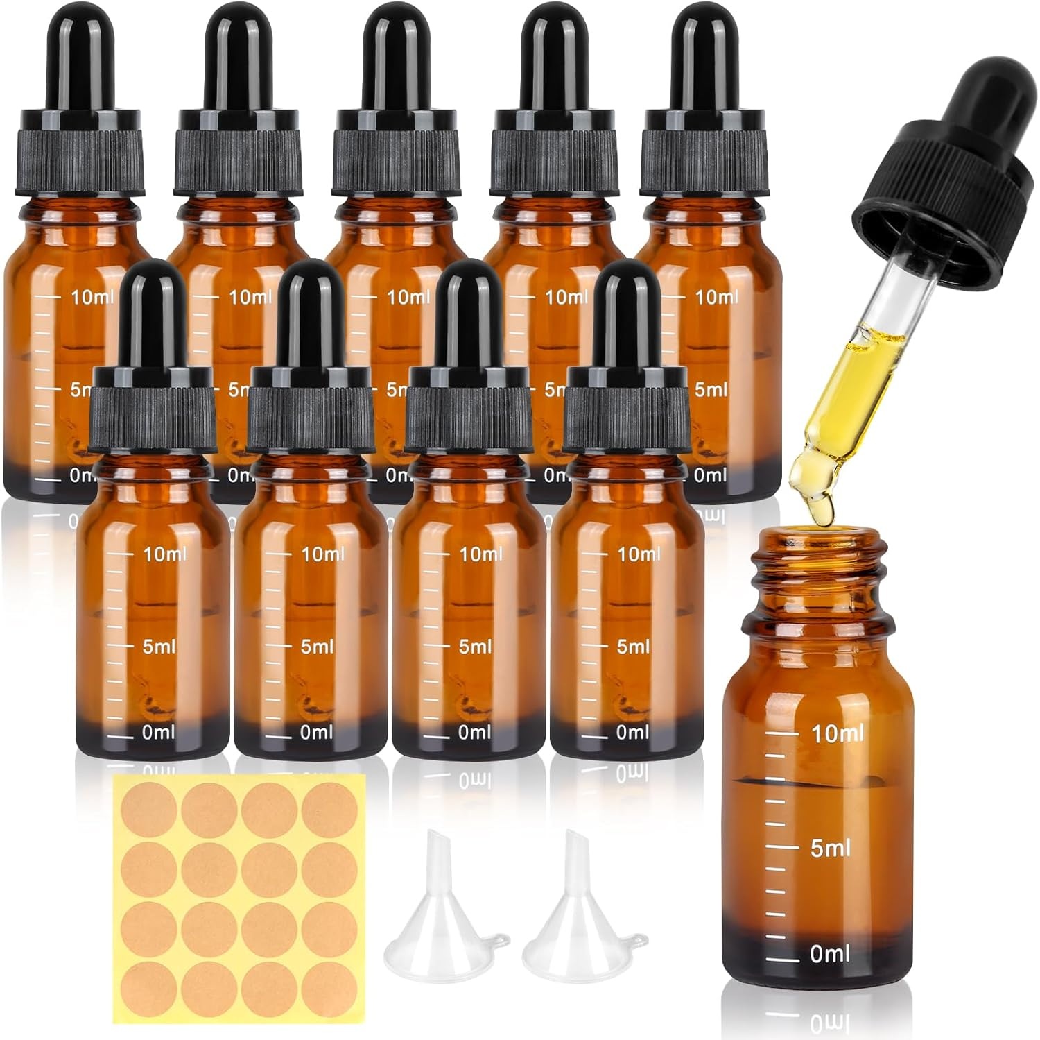 Rexar Glass Dropper Bottles – 10 ml Laboratory Sample Bottles