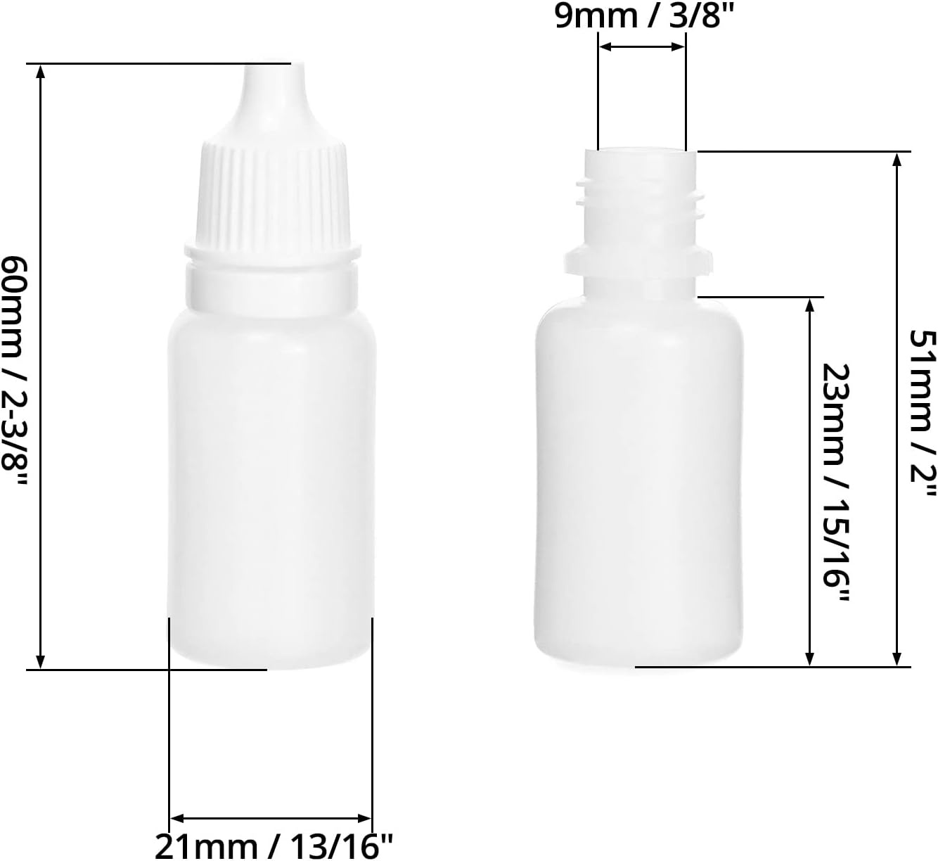 Rexar Plastic Dropper Bottles – 10 ml Laboratory Sample Bottles