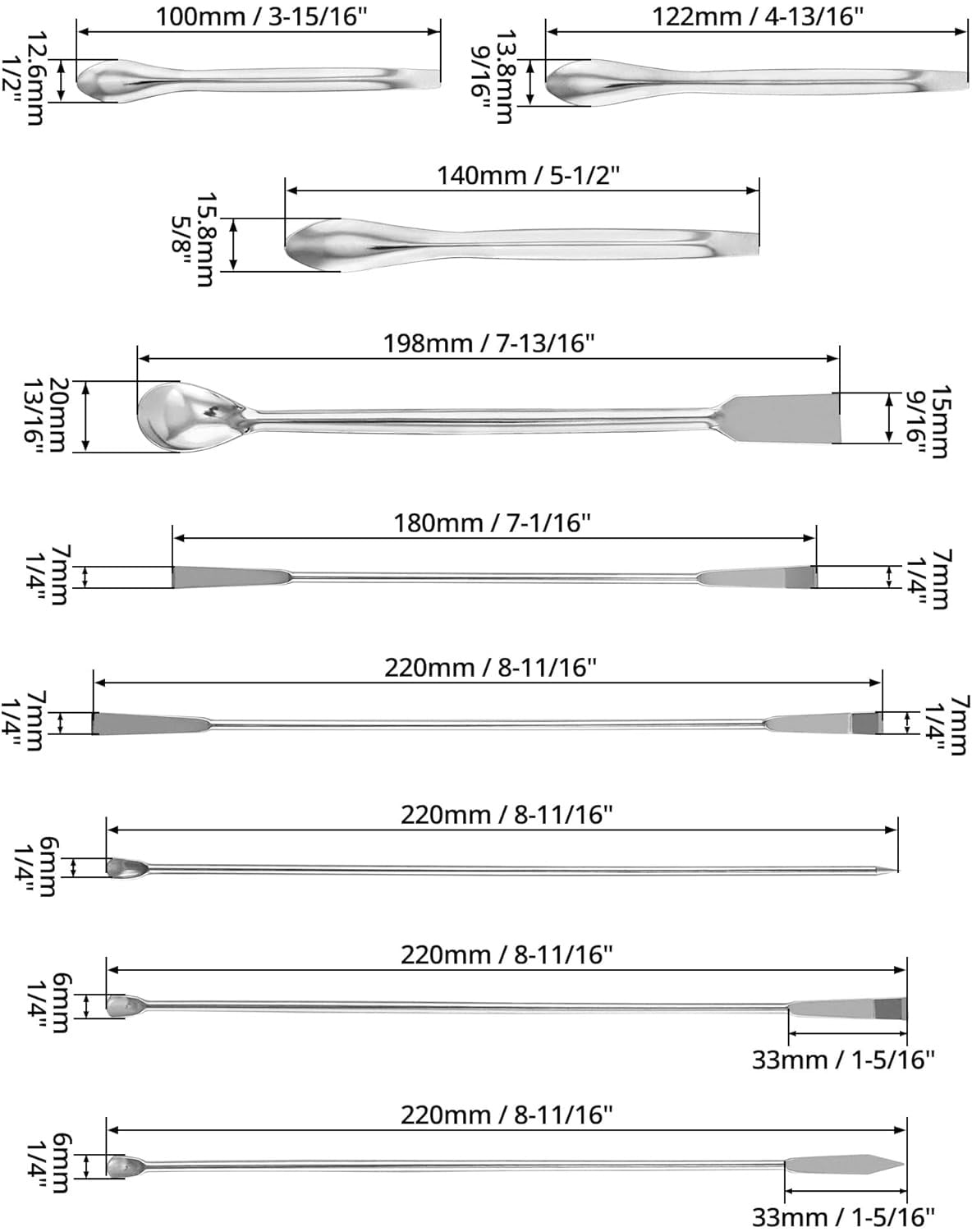 Rexar Laboratory Spatulas – Stainless Steel Sample Spatulas