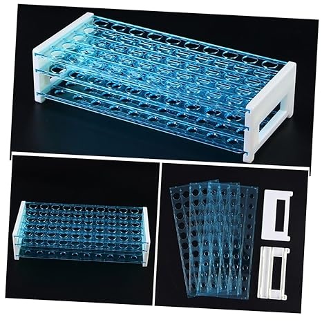Rexar Detachable Test Tube Rack for Laboratory and Centrifuge Tubes – Tube Holder for 50 Tubes