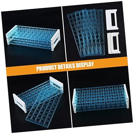 Rexar Detachable Test Tube Rack for Laboratory and Centrifuge Tubes – Tube Holder for 50 Tubes