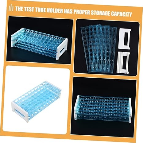 Rexar Detachable Test Tube Rack for Laboratory and Centrifuge Tubes – Tube Holder for 50 Tubes