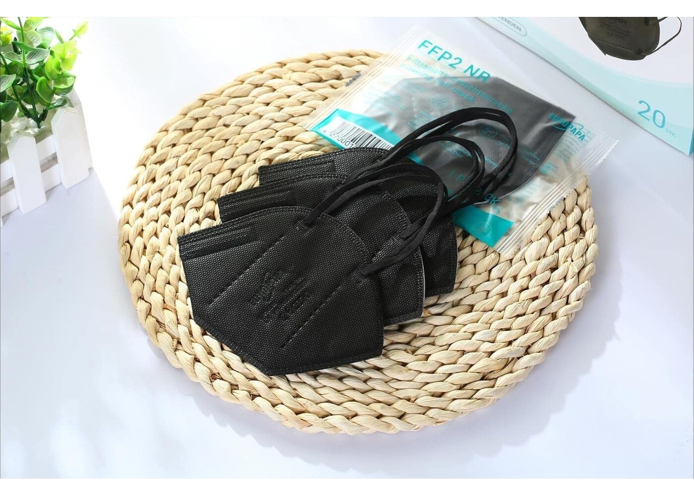 Rexar FFP2 Face Masks Black 5-Layer Respirators – Individually Packed, Pack of 20