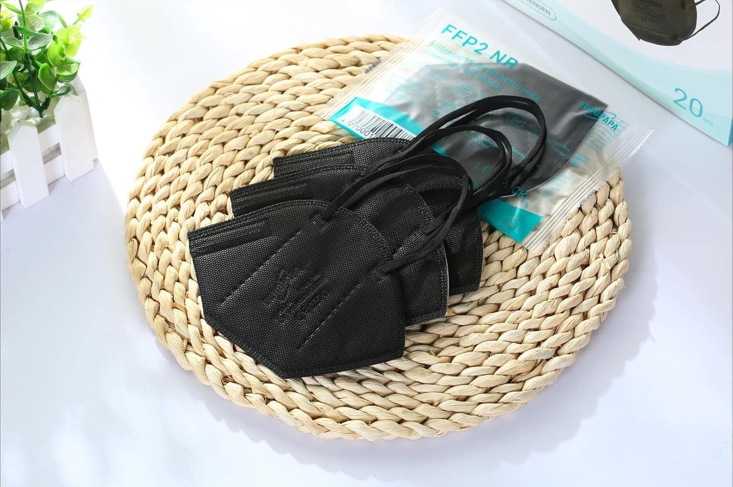 Rexar FFP2 Face Masks Black 5-Layer Respirators – Individually Packed, Pack of 20