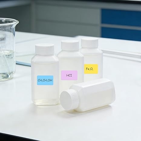 Rexar HDPE Reagent Bottles 120 ml with Screw Caps – Leakproof Laboratory Bottles, Pack of 6