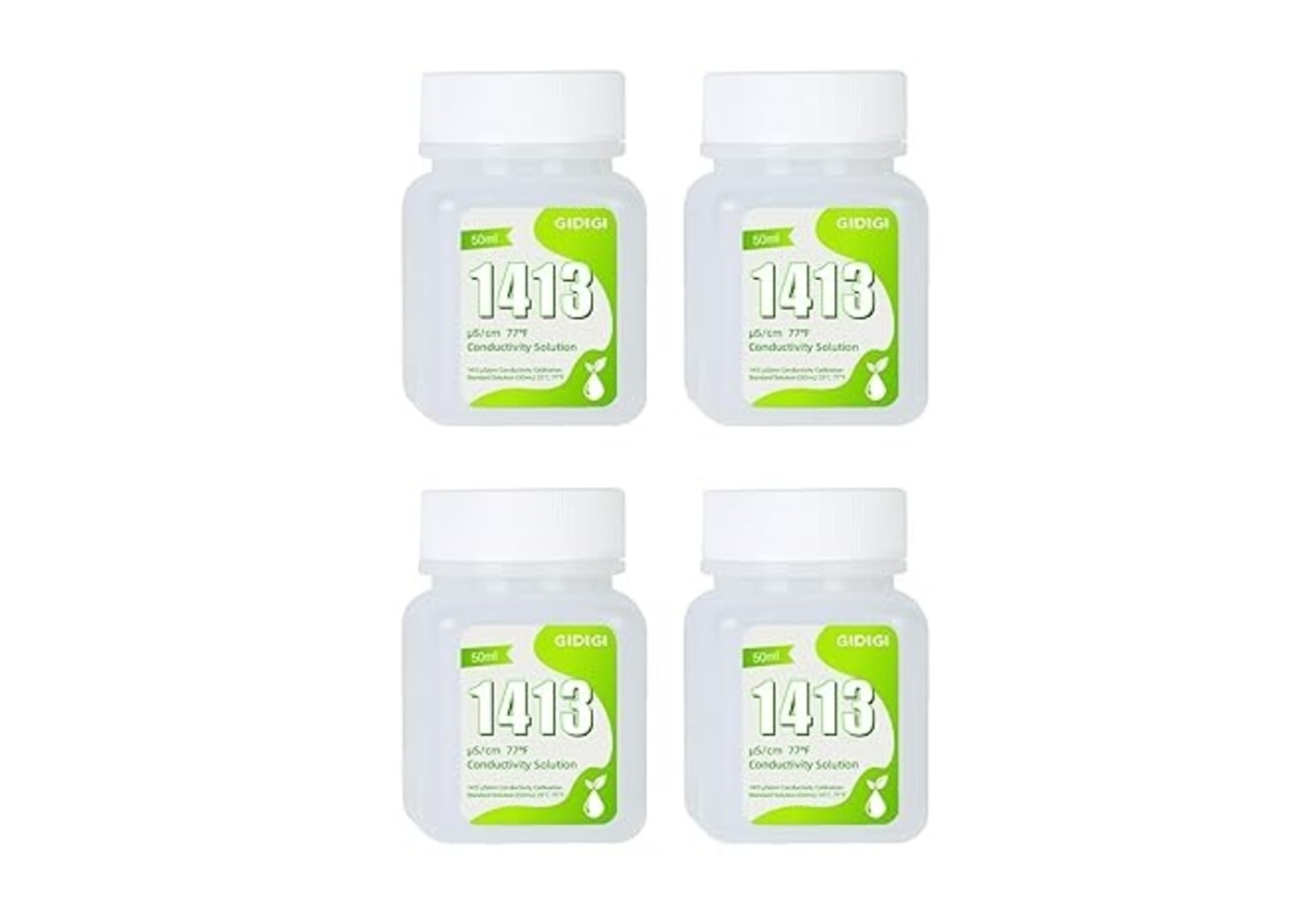 Rexar EC Calibration Solution 1413 µS/cm for EC and TDS Meters – 4 Bottles of 50 ml