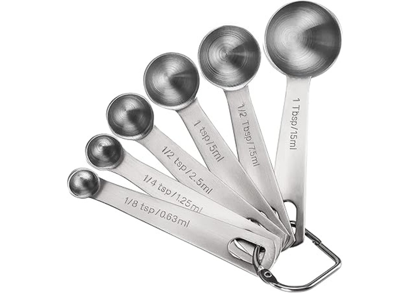 Rexar 18/8 Stainless Steel Measuring Spoon Set with Metric Markings – 6 Piece Set