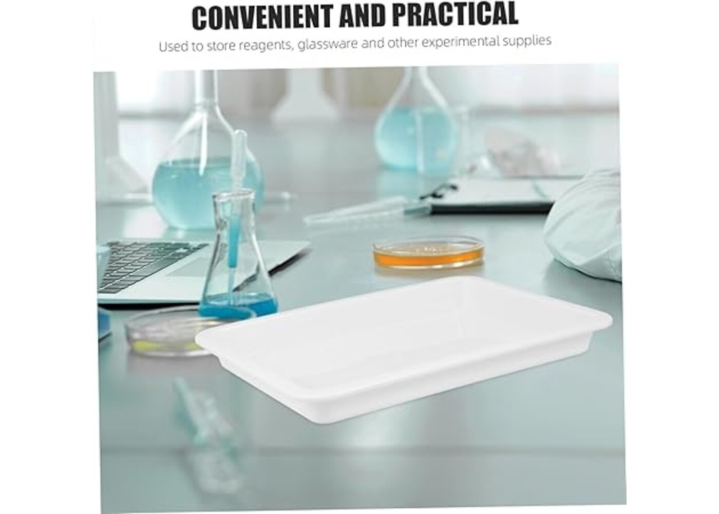 Rexar Plastic Laboratory Mixing Tray for Chemical Reagents, Weighing and Sample Handling