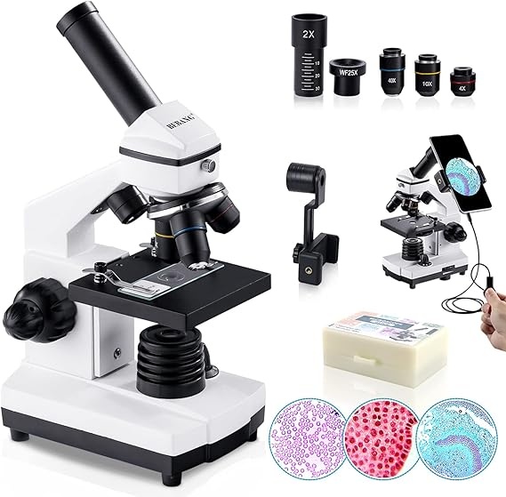 Rexar Professional Biological Microscope 100X–2000X with LED Illumination and Smartphone Adapter