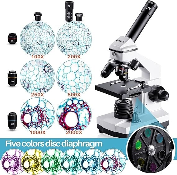 Rexar Professional Biological Microscope 100X–2000X with LED Illumination and Smartphone Adapter