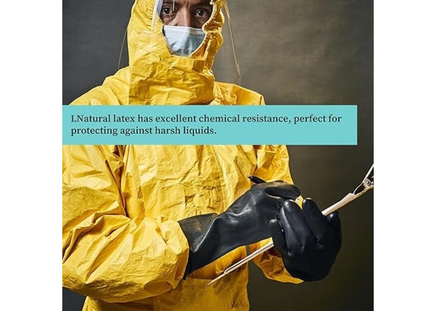 Rexar Heavy Duty Chemical Resistant Rubber Gloves – 35 cm Laboratory and Industrial Protection
