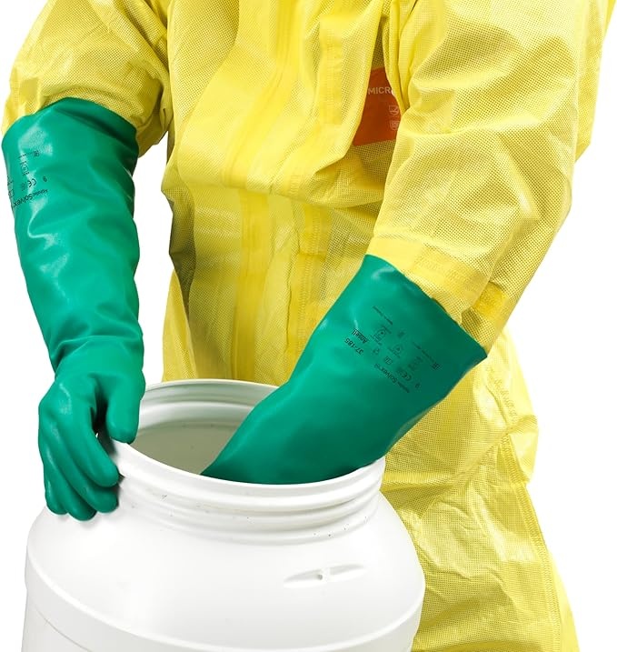Rexar Ansell AlphaTec 37-185 Nitrile Chemical Protection Gloves – Long Cuff 45 cm