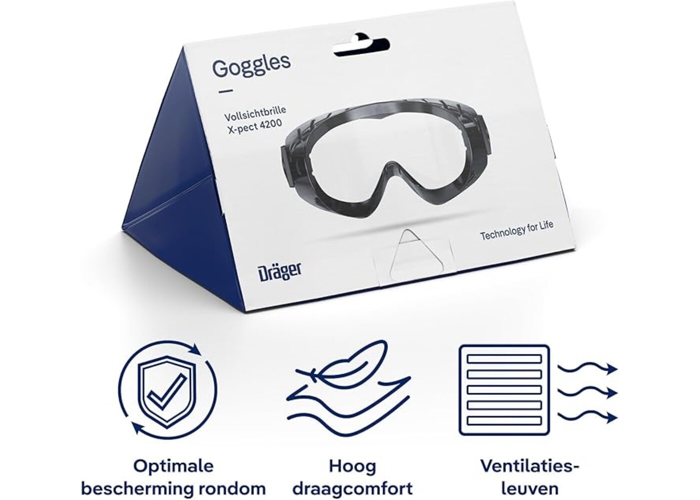 Rexar Dräger X-pect 4200 Full Vision Safety Goggles with Polycarbonate Lens and UV Protection
