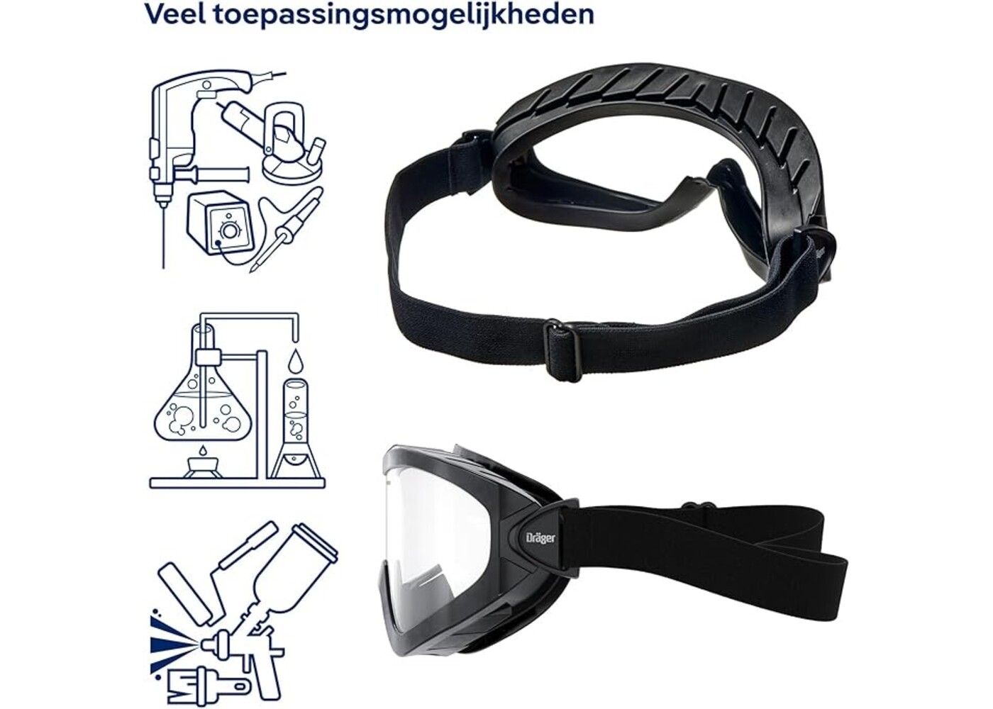 Rexar Dräger X-pect 4200 Full Vision Safety Goggles with Polycarbonate Lens and UV Protection