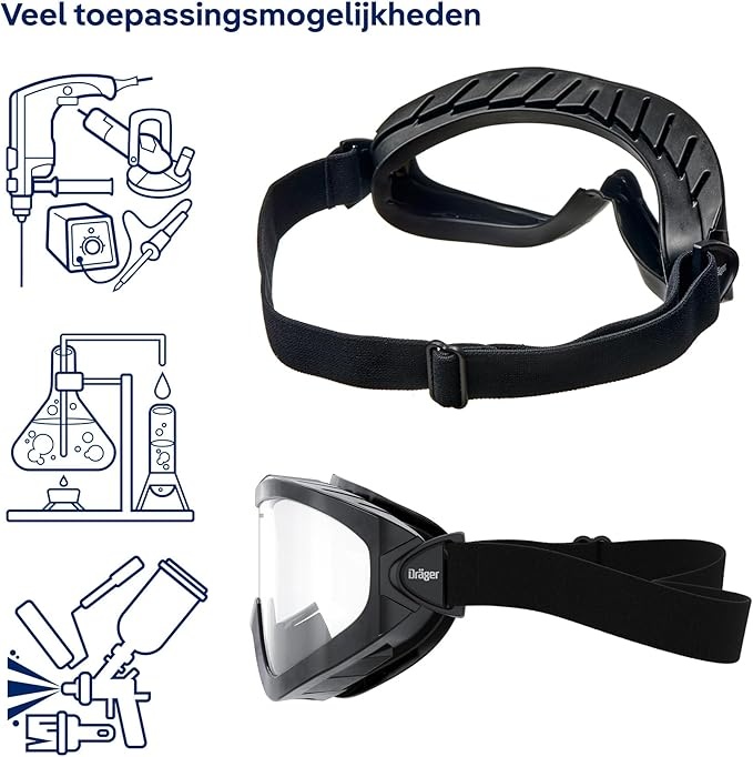 Rexar Dräger X-pect 4200 Full Vision Safety Goggles with Polycarbonate Lens and UV Protection