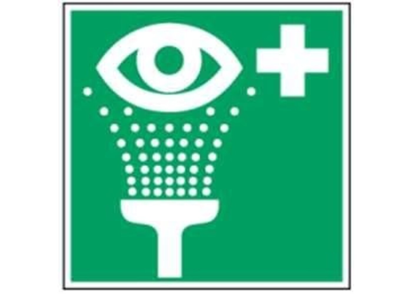 Rexar Eyewash Station Safety Sign – PVC Emergency Eyewash Location Marker (14.8 × 14.8 cm)