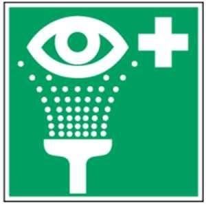 Rexar Eyewash Station Safety Sign – PVC Emergency Eyewash Location Marker (14.8 × 14.8 cm)