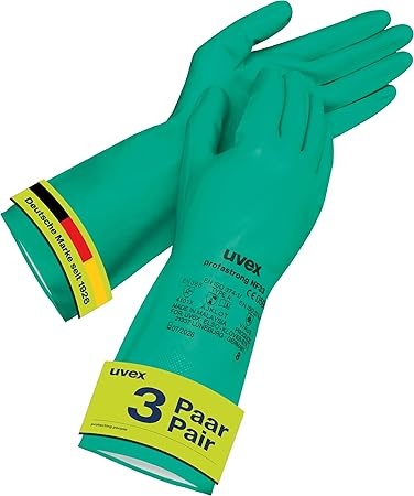 Rexar Uvex Profastrong NF33 Nitrile Chemical Protection Gloves – 3 Pair Pack