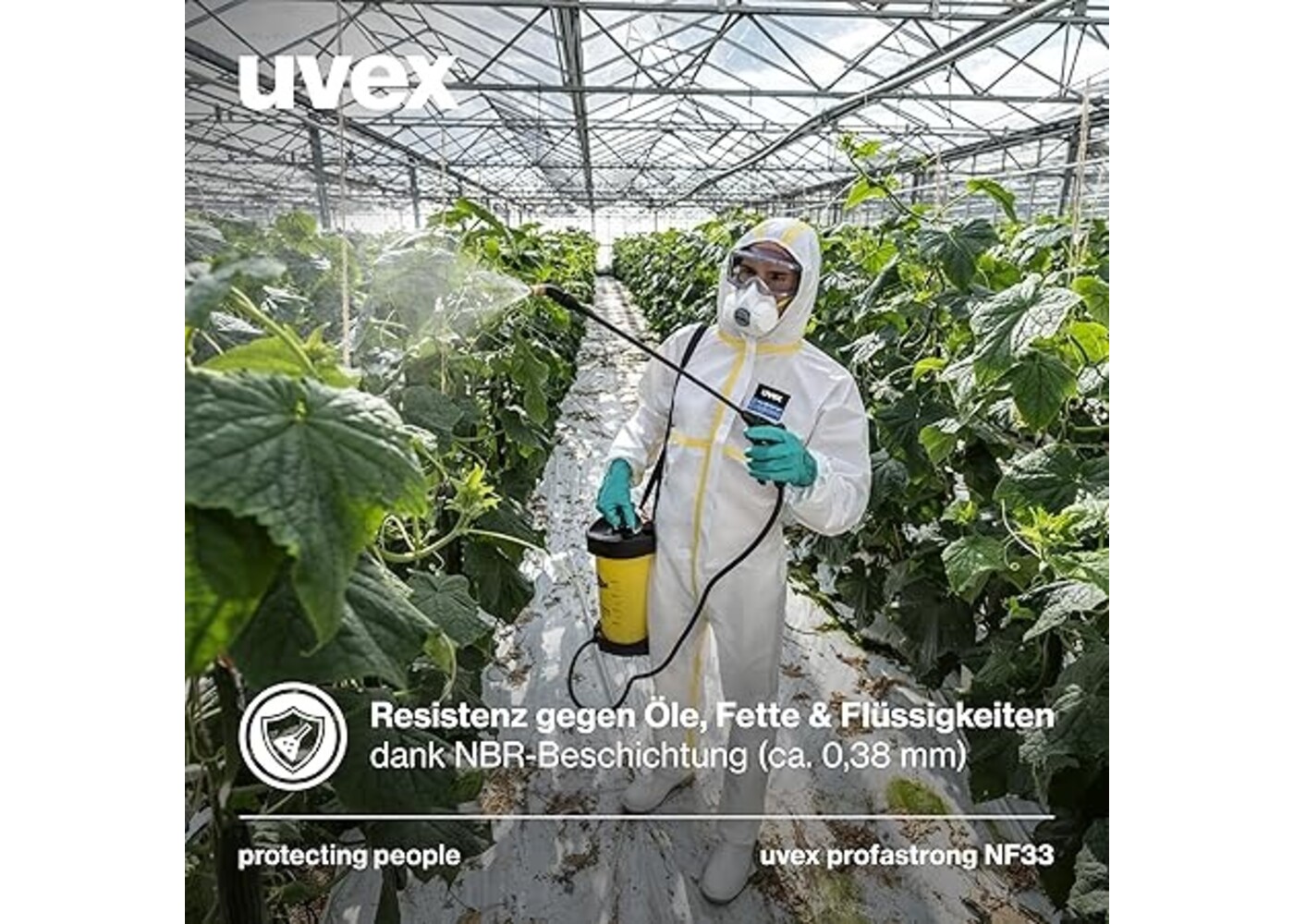 Rexar Uvex Profastrong NF33 Nitrile Chemical Protection Gloves – 3 Pair Pack