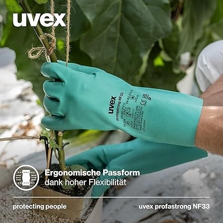 Rexar Uvex Profastrong NF33 Nitrile Chemical Protection Gloves – 3 Pair Pack