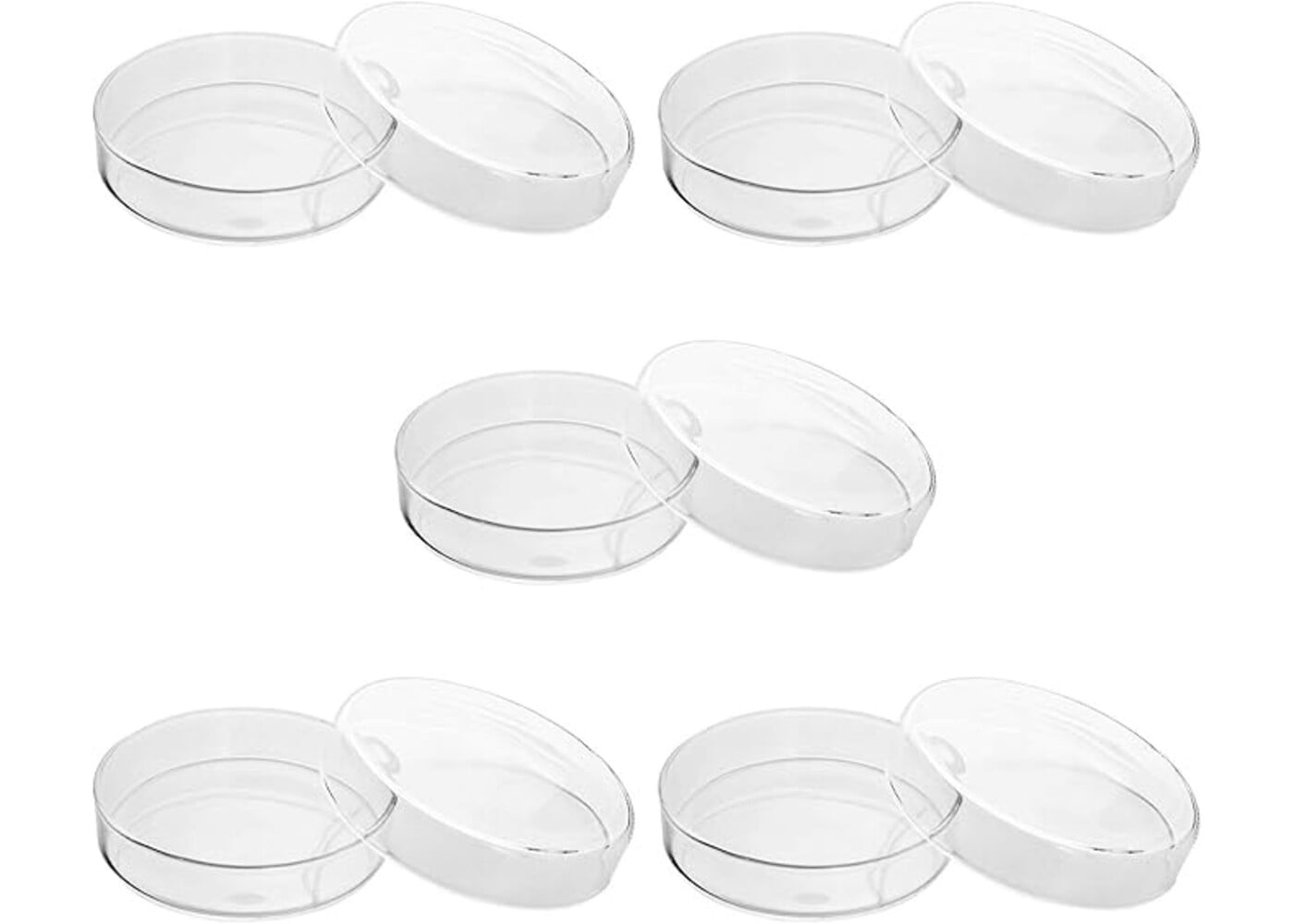 Rexar Borosilicate Glass Petri Dishes with Lids – 90 mm × 20 mm Laboratory Set (5 Pieces)