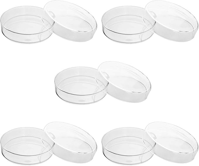 Rexar Borosilicate Glass Petri Dishes with Lids – 90 mm × 20 mm Laboratory Set (5 Pieces)
