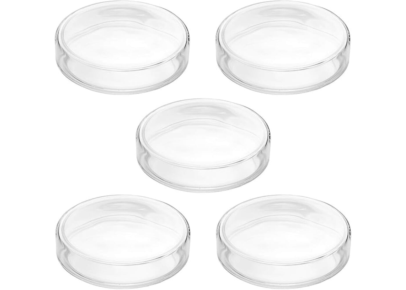 Rexar Borosilicate Glass Petri Dishes with Lids – 90 mm × 20 mm Laboratory Set (5 Pieces)