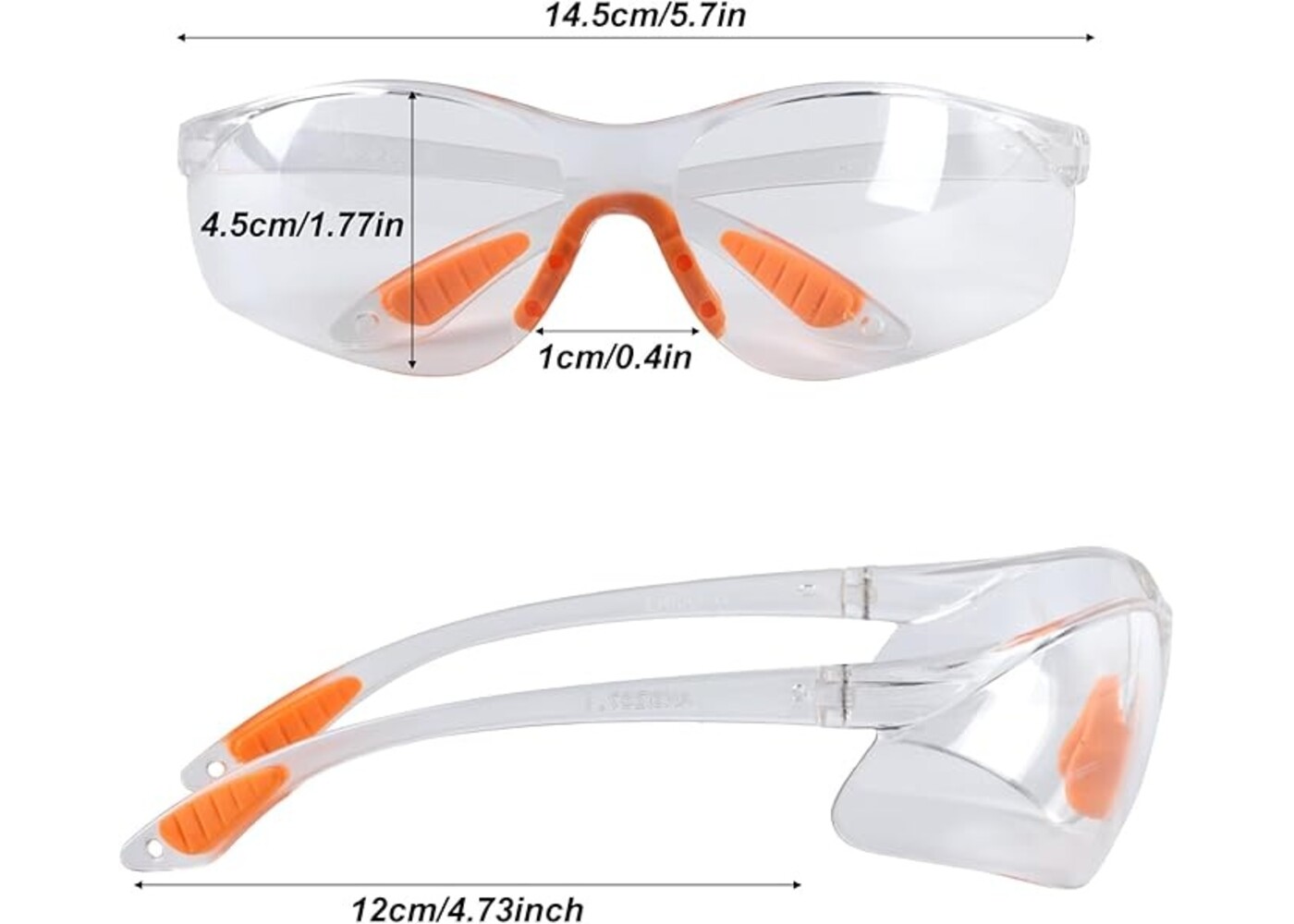 Rexar Transparent Safety Glasses with Clear Polycarbonate Lenses – Protective Eyewear 12 Pack