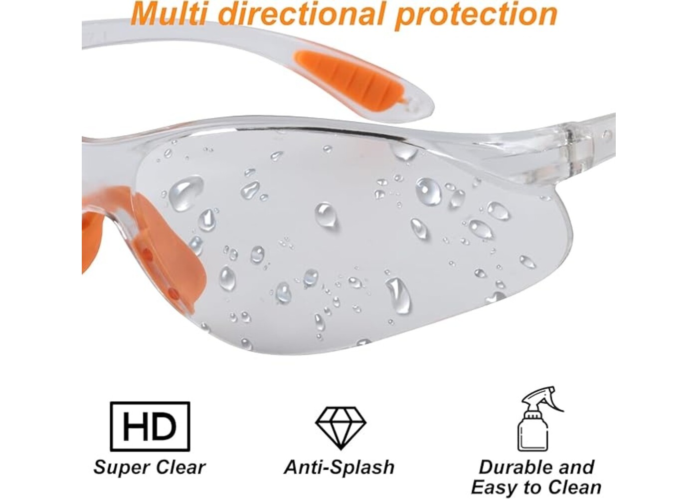 Rexar Transparent Safety Glasses with Clear Polycarbonate Lenses – Protective Eyewear 12 Pack